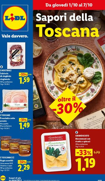 Volantino Lidl - Lidl - Toscana valido dal 01/10 al 07/10 - pagina 1