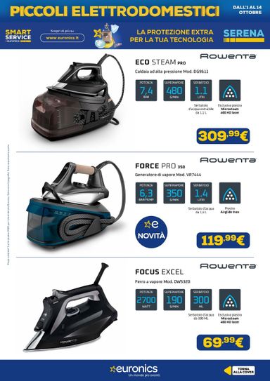 Volantino Euronics - Euronics - Piccoli Elettrodomestici valido dal 01/10 al 14/10 - pagina 16