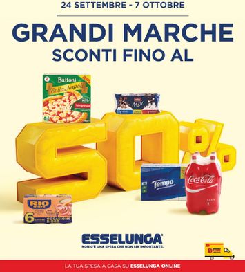 Volantino Esselunga - Esselunga - Grandi marche sconti valido dal 24/09 al 07/10 - pagina 1