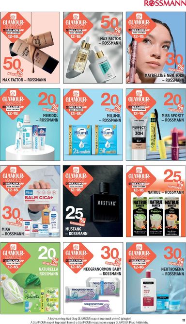 Akciós újság Rossmann - Rossmann - Glamour-napok érvényes 10.12.-tól 10.18.-ig - 11 oldal