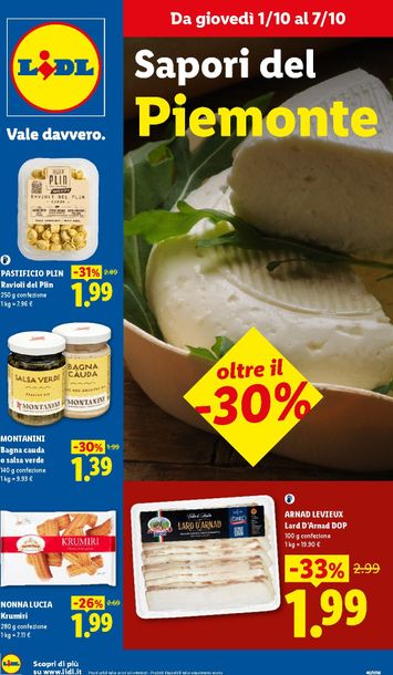 Volantino Lidl - Lidl - Piemonte valido dal 01/10 al 07/10 - pagina 1