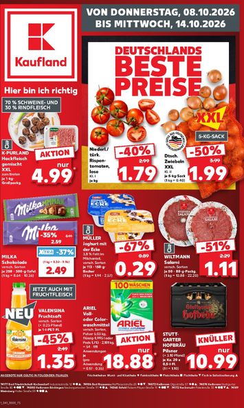 Leták Kaufland Německo - Kaufland Německo od 08.10. do 14.10. - strana 1