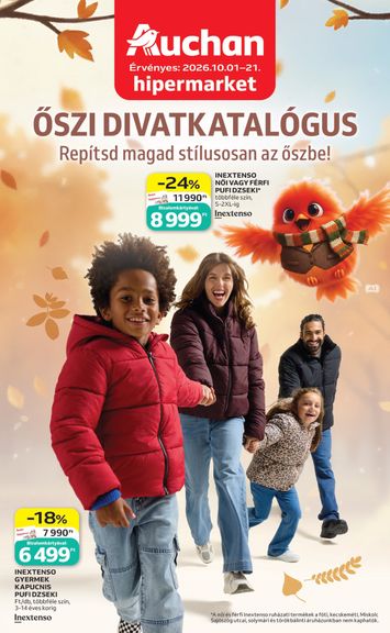 Akciós újság Auchan - Auchan - Őszi ruha ajánlataink érvényes 10.01.-tól 10.21.-ig - 1 oldal