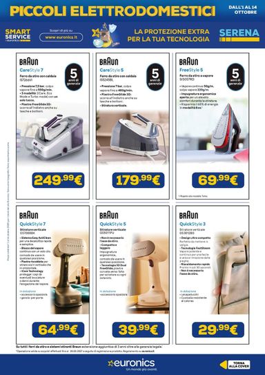 Volantino Euronics - Euronics - Piccoli Elettrodomestici valido dal 01/10 al 14/10 - pagina 14