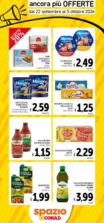 Volantino Spazio Conad - Spazio Conad - Ancora più offerte - Roma valido dal 22/09 al 05/10 - pagina 1