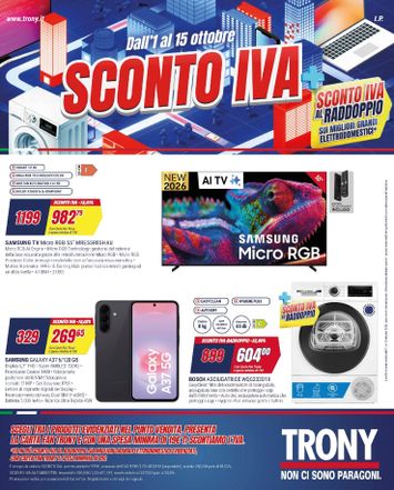 Volantino Trony - Trony valido dal 01/10 al 15/10 - pagina 1