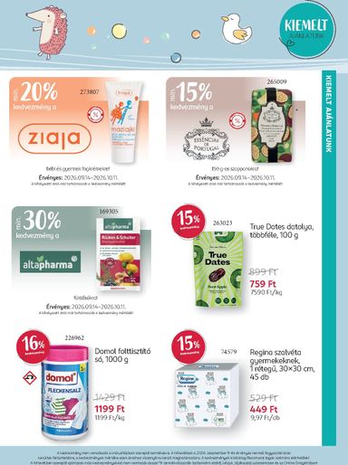 Akciós újság Rossmann - Rossmann - Babaprogram érvényes 09.14.-tól 10.11.-ig - 4 oldal