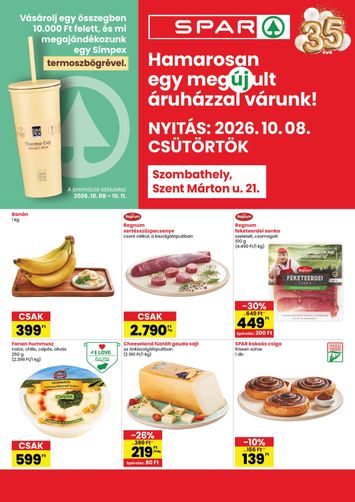 Akciós újság Spar - SPAR - Szombathely üzlet újranyitás érvényes 10.08.-tól 10.14.-ig - 1 oldal