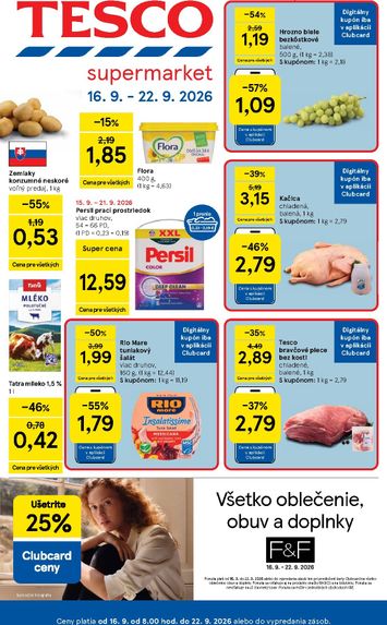 Leták Tesco - Tesco supermarket od 16.09. do 22.09. - strana 1