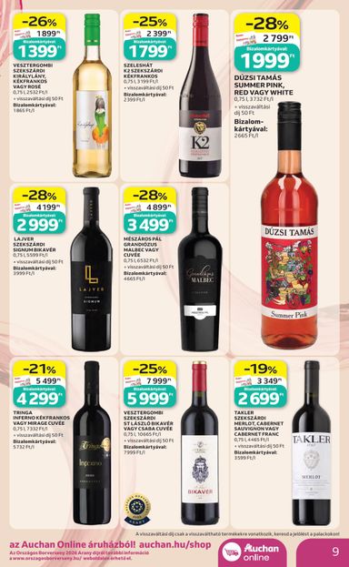 Akciós újság Auchan - Auchan - Bor ajánlataink érvényes 10.01.-tól 10.21.-ig - 9 oldal