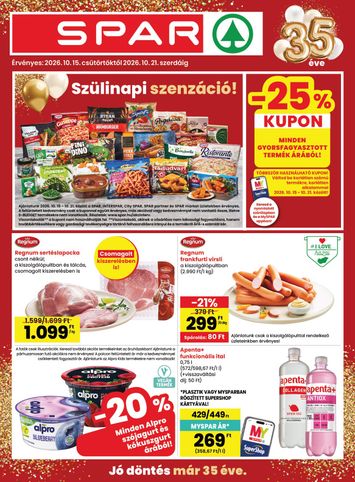Akciós újság Spar - SPAR érvényes 10.15.-tól 10.21.-ig - 1 oldal