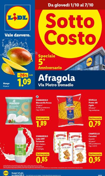 Volantino Lidl - Lidl - Sottocosto Afragola valido dal 01/10 al 07/10 - pagina 1