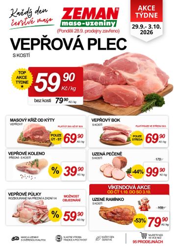 Leták Prodejny Zeman - Prodejny Zeman od 29.09. do 03.10. - strana 1