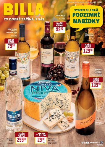 Leták Billa - Billa - Katalog: Podzimní nápoje od 09.09. do 29.09. - strana 1