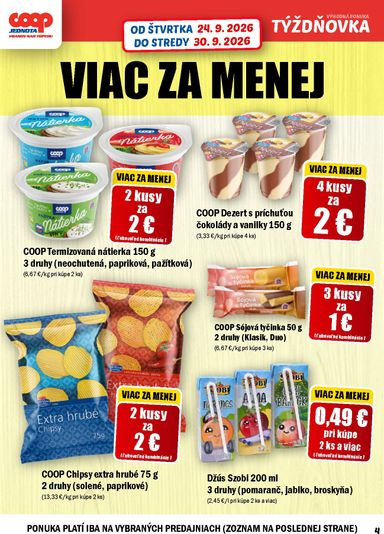 Leták COOP Jednota - COOP Jednota - Vranov nad Topľou od 24.09. do 30.09. - strana 4