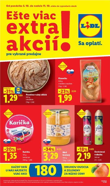 Leták Lidl - Lidl - Ešte viac extra akcií od 05.10. do 11.10. - strana 1