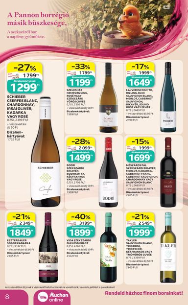 Akciós újság Auchan - Auchan - Bor ajánlataink érvényes 10.01.-tól 10.21.-ig - 8 oldal