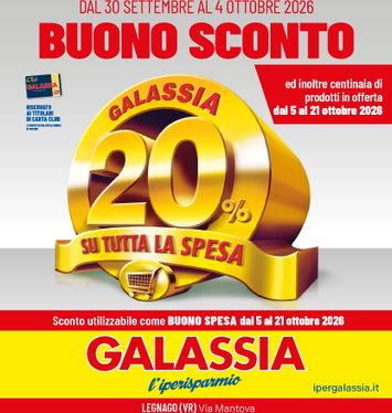 Volantino Galassia - Galassia - Buono Spesa 20% valido dal 30/09 al 21/10 - pagina 1