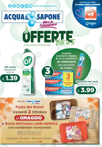 Volantino Acqua e Sapone - Acqua e Sapone valido dal 20/09 al 10/10 - pagina 1