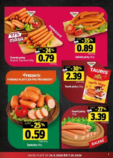 Leták FRESH - Fresh - Východné Slovensko od 24.09. do 07.10. - strana 7