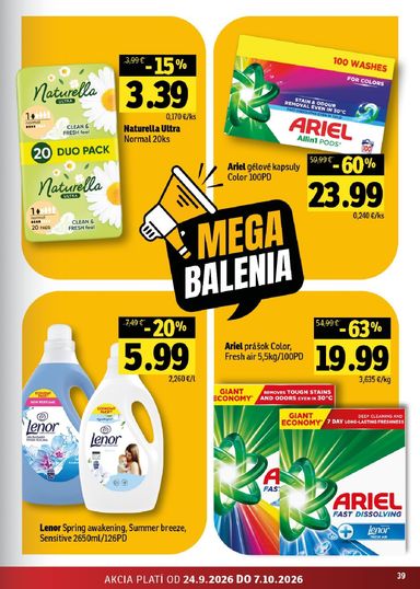 Leták FRESH - Fresh - Stredné a západné Slovensko od 24.09. do 07.10. - strana 39