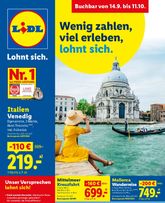Lidl - Reisen-Flugblatt gültig ab Montag 14.09.2026
