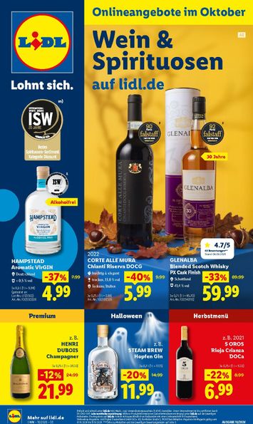 Prospekt Lidl - Lidl - Wein & Spirituosen gültig ab 01.10. bis 31.10. - seite 1