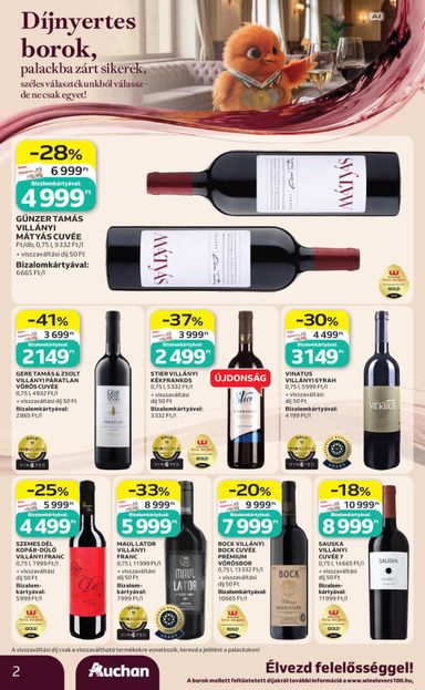 Akciós újság Auchan - Auchan - Bor ajánlataink érvényes 10.01.-tól 10.21.-ig - 2 oldal