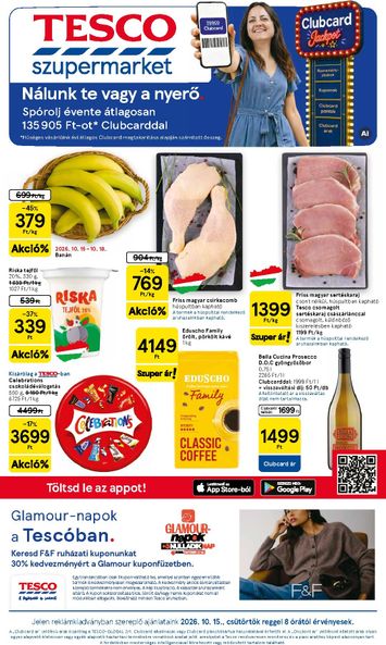 Akciós újság Tesco - Tesco szupermarket érvényes 10.15.-tól 10.21.-ig - 1 oldal