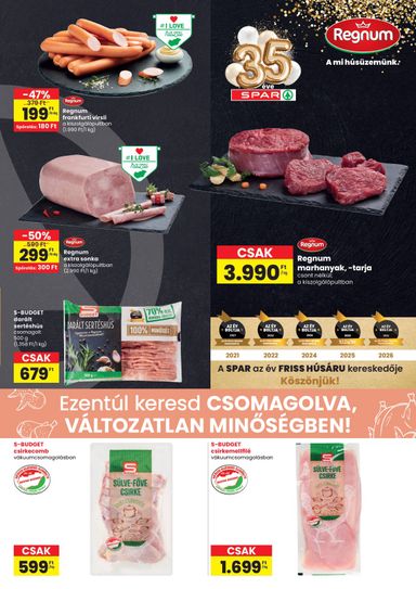 Akciós újság Spar - INTERSPAR - Hódmezővásárhely üzlet újranyitás érvényes 10.08.-tól 10.14.-ig - 3 oldal