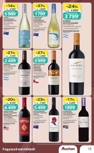 Akciós újság Auchan - Auchan - Bor ajánlataink érvényes 10.01.-tól 10.21.-ig - 19 oldal