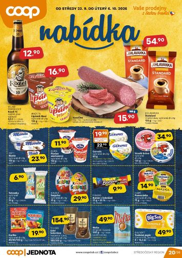 Leták COOP - Coop Střední Čechy od 23.09. do 06.10. - strana 1