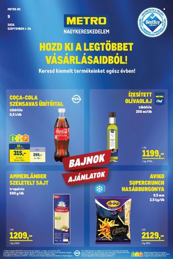 Akciós újság Metro - Metro - Élelmiszer és Szezonális Ajánlataink Kiskereskedőknek érvényes 09.01.-tól 09.30.-ig - 1 oldal