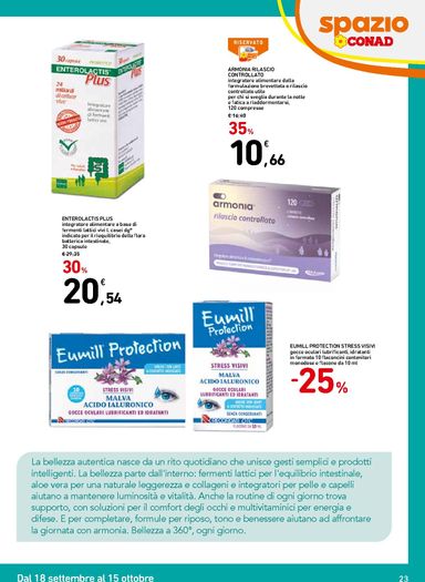 Volantino Spazio Conad - Spazio Conad - Catalogo Bellezza - Roma valido dal 18/09 al 15/10 - pagina 23