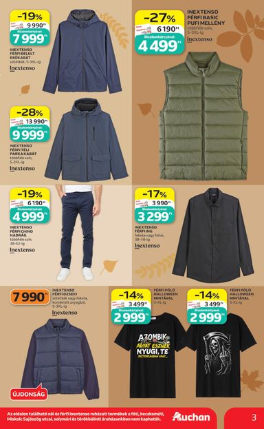 Akciós újság Auchan - Auchan - Őszi ruha ajánlataink érvényes 10.01.-tól 10.21.-ig - 3 oldal