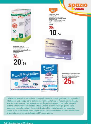 Volantino Spazio Conad - Spazio Conad - Catalogo Bellezza - Bologna valido dal 18/09 al 15/10 - pagina 23