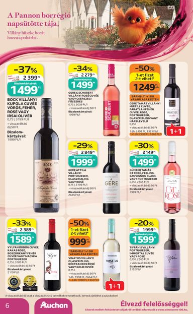 Akciós újság Auchan - Auchan - Bor ajánlataink érvényes 10.01.-tól 10.21.-ig - 6 oldal