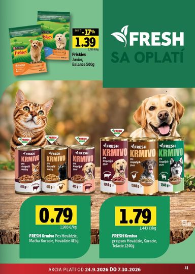 Leták FRESH - Fresh - Stredné a západné Slovensko od 24.09. do 07.10. - strana 41