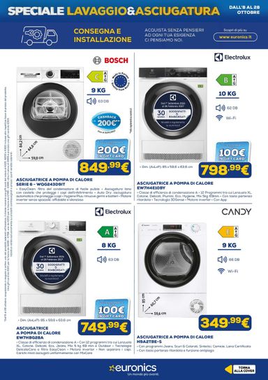 Volantino Euronics - Euronics - Lavaggio & Asciugatura valido dal 08/10 al 28/10 - pagina 10