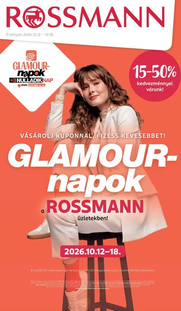 Akciós újság Rossmann - Rossmann - Glamour-napok érvényes 10.12.-tól 10.18.-ig - 1 oldal