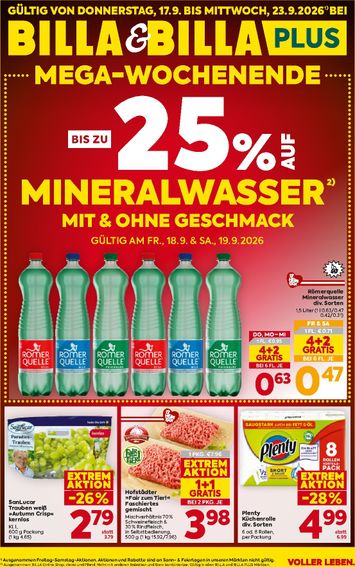 BILLA-Flugblatt - Billa gültig ab 17.09. bis 23.09. - seite 1