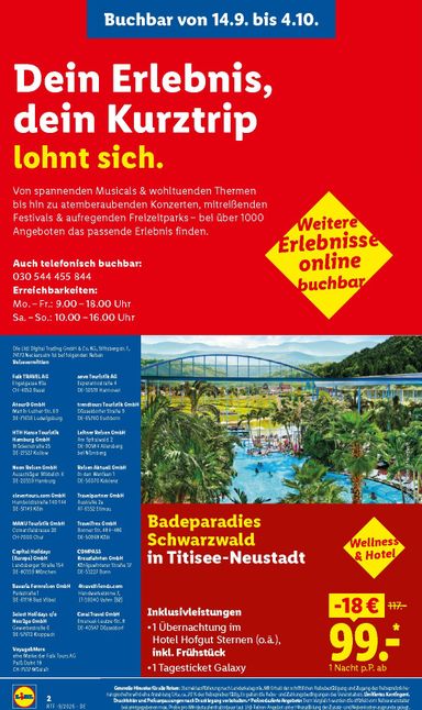 Prospekt Lidl - Lidl - Reise Highlights gültig ab 12.09. bis 15.10. - seite 2