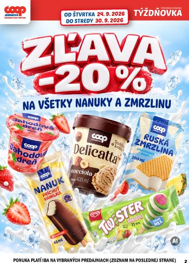 Leták COOP Jednota - COOP Jednota - Vranov nad Topľou od 24.09. do 30.09. - strana 2