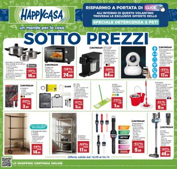 Volantino Happy Casa - Happycasa valido dal 16/09 al 04/10 - pagina 1