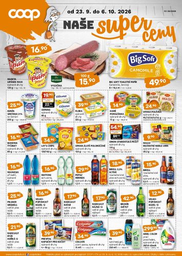 Leták COOP - Coop - Naše super ceny od 23.09. do 06.10. - strana 1