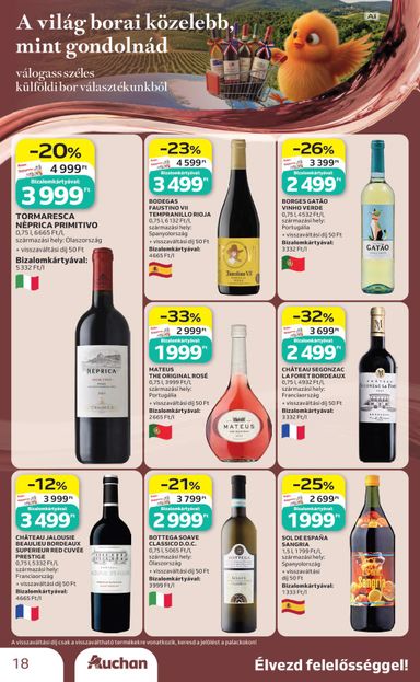 Akciós újság Auchan - Auchan - Bor ajánlataink érvényes 10.01.-tól 10.21.-ig - 18 oldal