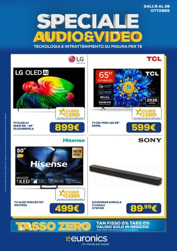 Volantino Euronics - Euronics - Audio Video valido dal 08/10 al 28/10 - pagina 1