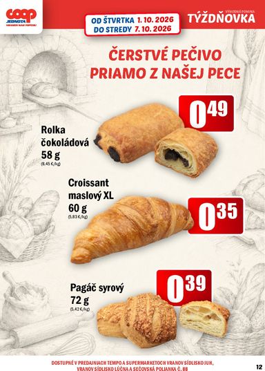 Leták COOP Jednota - COOP Jednota - Vranov nad Topľou od 01.10. do 07.10. - strana 12