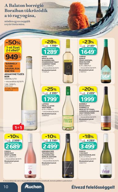 Akciós újság Auchan - Auchan - Bor ajánlataink érvényes 10.01.-tól 10.21.-ig - 10 oldal