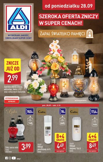 Gazetka ALDI - ALDI - Znicze i stroiki od 28.09. do 03.10. - strona 1
